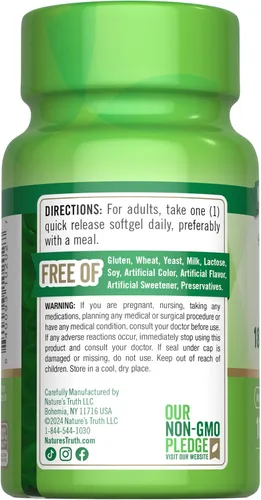 Vista 7 de Nature's Truth Cápsulas blandas de vitamina E 400 UI 180 mg 100 unidades Suplemento sin OMG y sin gluten