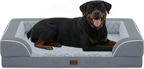 Vista 119 de Camas ortopédicas para perros grandes, cama de espuma viscoelástica impermeable para mascotas grandes con lados 89x56 cm, sofá para perros grandes