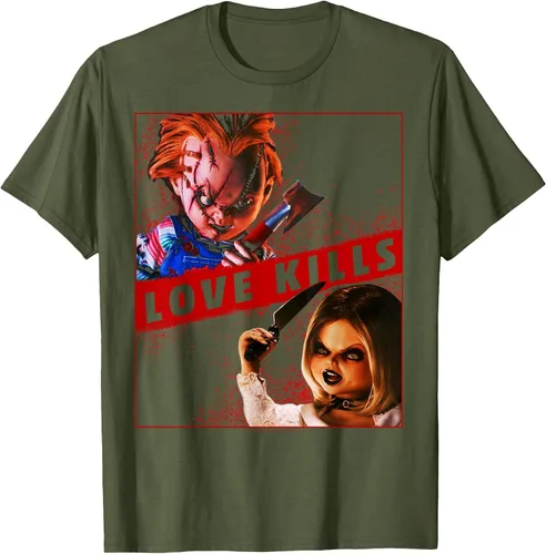 Vista 44 de Child's Play Chucky and Tiffany Love Kills T-Shirt Asphalt Grey