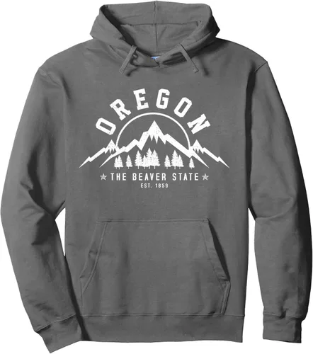 Vista 8 de Oregon The Beaver State Est. 1859 - Sudadera con capucha para regalo, Negro, S