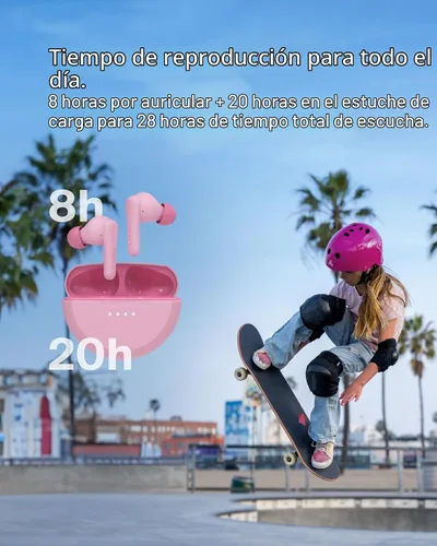 Vista 2 de Auriculares Belkin SoundForm Nano 2 Bluetooth para niños con micrófono integrado, vida útil de batería de 28H, volumen seguro de 85dB, resistencia