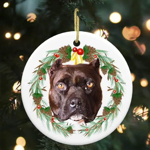 Vista 13 de Colgante de perro esquimal americano de 3 pulgadas para decoración de árbol de Navidad, bonito adorno de día festivo para cachorros, regalos