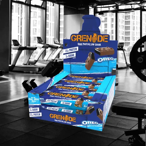 Vista 2 de Grenade Barra Alta en Proteína, Baja en Azúcar, Sabor a Vainilla, 12 x 60 g - Oreo