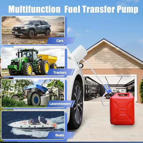 Vista 5 de Bomba de transferencia de combustible Nitigo con sensor de parada automática, manguera de 51" con adaptador de tanque, bomba de líquido portátil