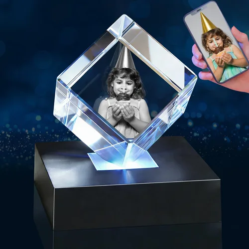 Vista 10 de Foto de cristal 3D, globos de nieve personalizados de Navidad con imagen, cumpleaños personalizado, aniversario, memorial de mascotas, Día