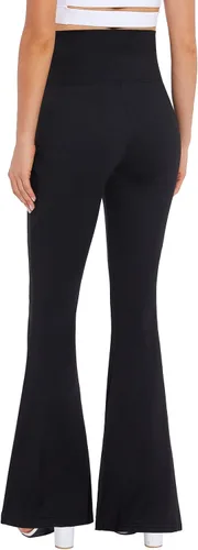 Vista 5 de Pantalones acampanados de maternidad sobre el vientreleggings elásticos con parte inferior acampanada estilo palazzo para yoga y trabajo
