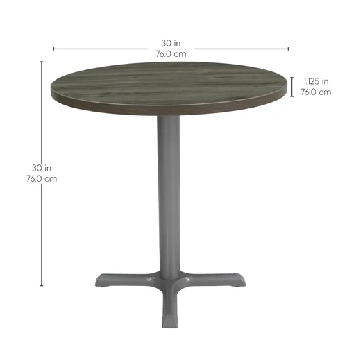 Vista 3 de Factory Direct Partners Mesa redonda tipo bistró de 30 pulgadas, mesa de comedor moderna, café, mesa de cóctel para espacios pequeños, parte Madera