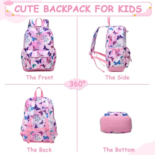 Vista 5 de VASCHY - Mochilas para niños y niñas, ligeras, resistentes al agua, con correa para el pecho