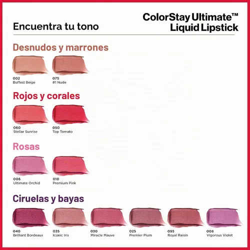 Vista 7 de Lápiz labial líquido Revlon ColorStay Ultimate, TOP TOMATO 050 Top Tomate