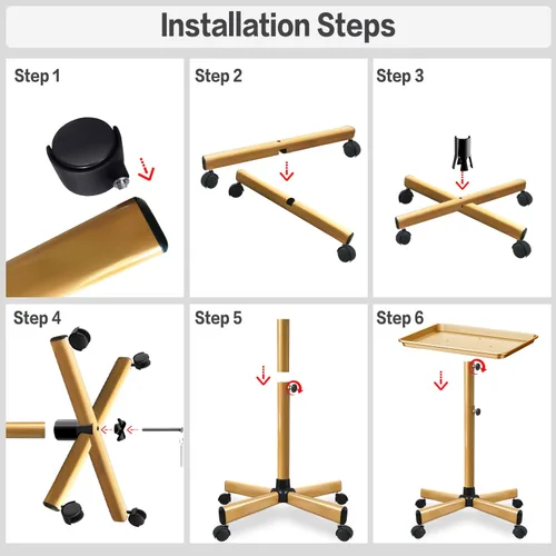 Vista 6 de Retain Time Bandeja de salón de aluminio de alta calidad, bandeja ajustable resistente a la corrosión que se utiliza para bandeja de tatuaje Negro +