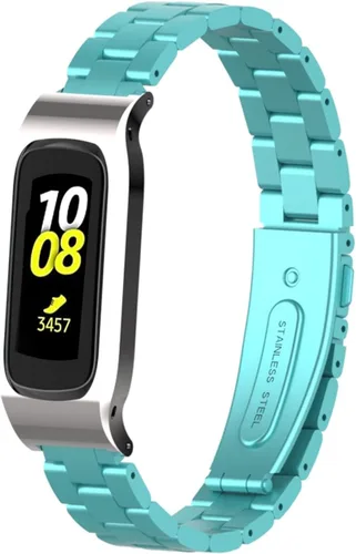Vista 15 de Correa de reloj de metal compatible con Samsung Galaxy Fit2 SM-R220 de acero inoxidable con marco protector de caja de repuesto para Fit 2 SM-R220
