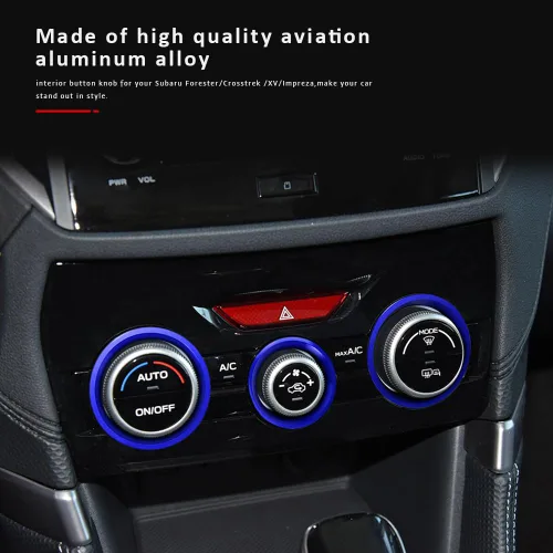 Vista 4 de Auovo Cubiertas de Anillo Exterior para Perilla de Control del Clima AC Accesorios para Subaru Crosstrek 2018-2022 2023 / Impreza 2017-2023
