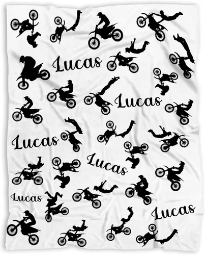 Vista 54 de Manta de forro polar suave para regalo de motocicletas de motocross, manta acogedora de franela, aire acondicionado, 50x40 pulgadas para niños