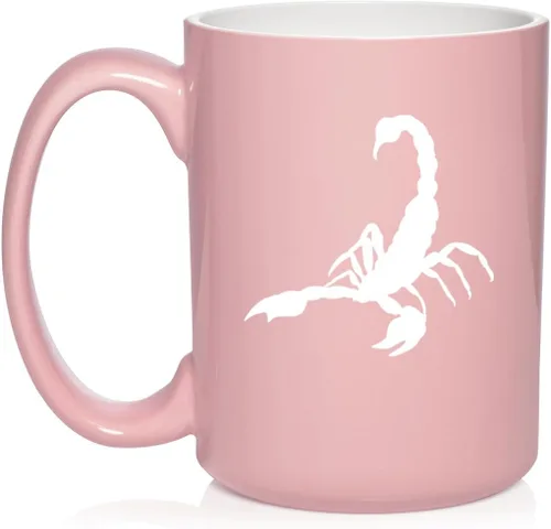 Vista 11 de Daylor Taza de café de cerámica Scorpion, regalo para ella, él, amigo, compañero de trabajo, esposa, esposo (11 onzas, azul)