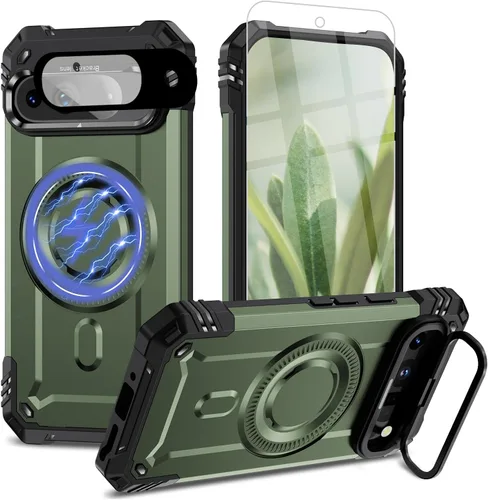 Vista 51 de Funda para Google Pixel 9 Pro XL [protección contra caídas de grado militar de 15 pies] con protector de pantalla y protector de lente, resistente a