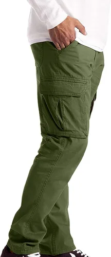 Vista 2 de Hatop Men's Relaxed Fit Cargo Pants Cotton Multi-Pockets Work Pants Outdoor Lightweight Trousers