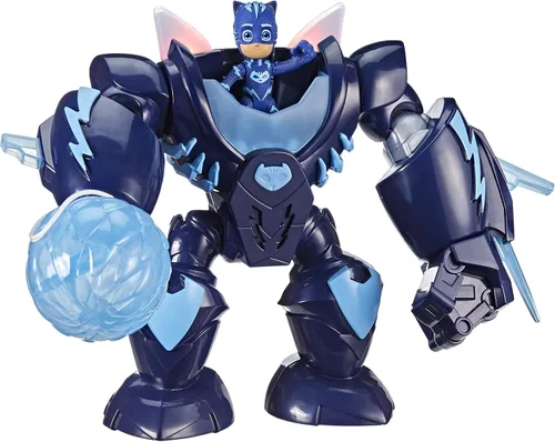 Vista 2 de PJ Masks Robo-Catboy - Juguete preescolar con luces y sonidos para niños de 3 años en adelante, traje de robot Catboy con figura de acción