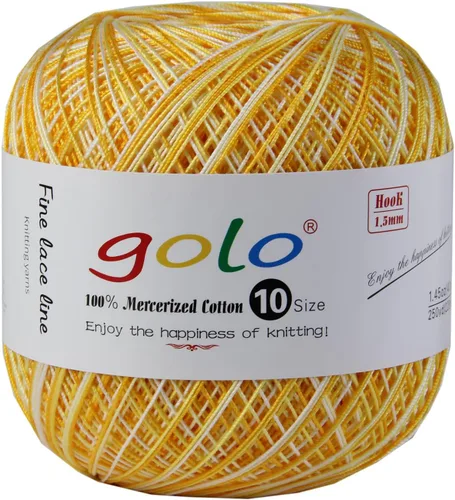Vista 61 de Golo - 3 bolas de hilo de ganchillo tamaño 10, hilo de crochet para tejer a mano 102