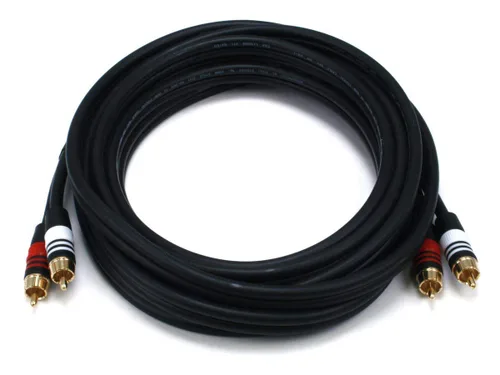 Vista 15 de Monoprice Cable de audio de dos canales de alta calidad, 2 conectores RCA a 2 conectores RCA, macho a macho, 22 AWG, 25 pies, negro