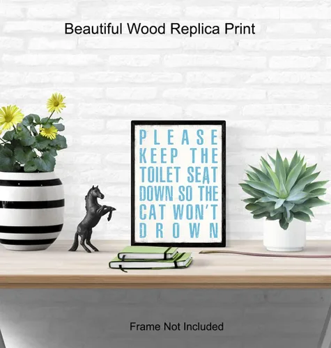 Vista 4 de Decoración de baño de gato, arte de pared de gato, decoración de pared de gatito, póster de gatito de 8 x 10 pulgadas, regalos lindos para amantes