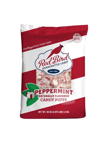 Vista 8 de Red Bird Caramelo de menta suave, envuelto individualmente, mentas de aliento sin gluten, bolsa de 10 onzas Color actual