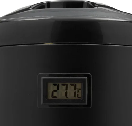 Vista 9 de Dispensador de bebidas aislado de 8 litros/2.11 galones, dispensador de bebidas frías y calientes de acero inoxidable negro con termómetro