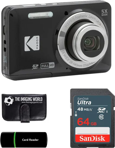 Vista 2 de Kodak PIXPRO FZ55 cámara digital negra de 16 MP con zoom óptico 5X, gran angular de 28 mm, video Full HD 1080P, pantalla LCD de 2.7 pulgadas + Negro