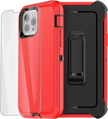 Vista 12 de AICase Funda para iPhone 13 Pro Max/12 Pro Max con protector de vidrio, protección contra caídas de alta resistencia, cuerpo completo, a prueba