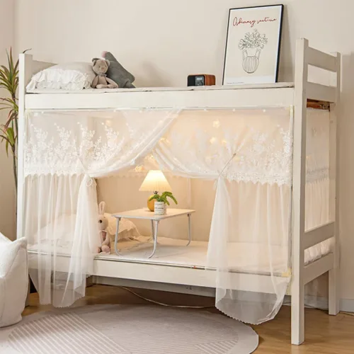 Vista 22 de 4 postes esquineros para dormitorio de estudiantes, litera, mosquitera, mosquitera, cortinas de cama para estudiantes, dormitorio, escuela