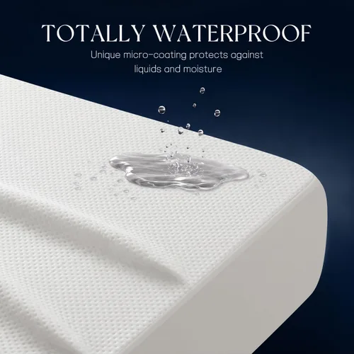 Vista 2 de Protector de colchón California King Tencel Luxury 100% impermeable, sedoso suave y transpirable, funda de colchón refrescante ajustable de 18