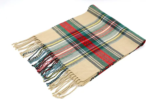 Vista 4 de Achillea Bufanda escocesa a cuadros, bufanda clásica de invierno, bufanda suave de cachemira para hombres y mujeres