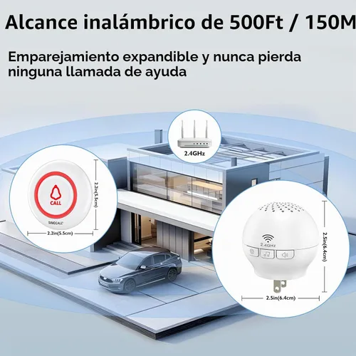 Vista 6 de SINGCALL Tuya WiFi, sistema inalámbrico de localización para cuidadores, 1