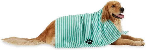Vista 21 de Toalla para mascotas bordada DII Design, 44 x 27.5 pulgadas, azul rayado