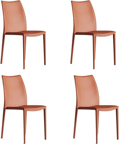 Vista 17 de Sillas de comedor de cocina, sillas de comedor apilables, silla de comedor tapizada de piel sintética, silla de hospitalidad con respaldo alto