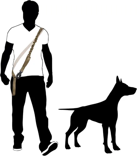 Vista 8 de ICEFANG Correa táctica para perro, correa elástica para entrenamiento K9 con 2 asas de control, cierre de metal de liberación rápida resistente