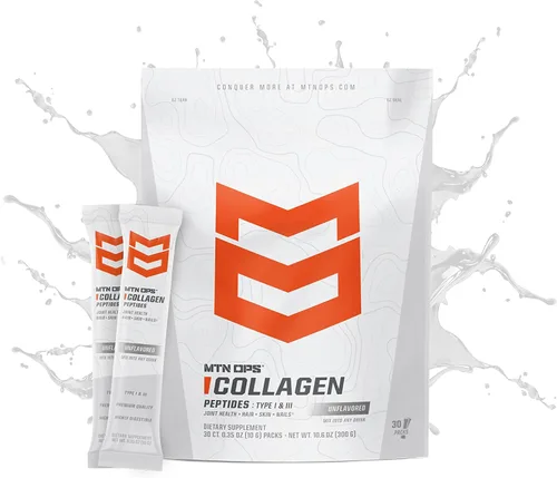 Vista 2 de MTN OPS Paquetes de proteína de colágeno en polvo, 30 paquetes por bolsa de proteína sin sabor, altamente digerible con 0.23 onzas de proteína por