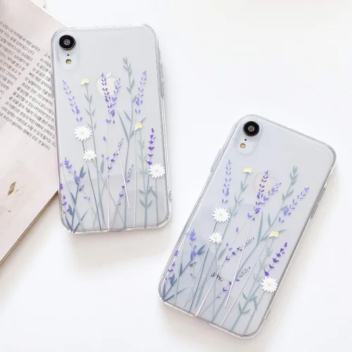 Vista 3 de Funda compatible con iPhone XR para niñas y mujeres, elegante funda de protección de gel de goma TPU transparente suave y transparente para iPhone