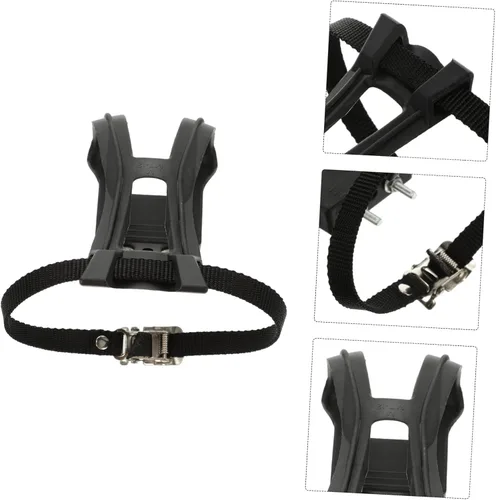 Vista 5 de BESPORTBLE 2 juegos de ciclismo pedal dedo dedo clip correa plástico ajustable seguridad dedo del pie clips