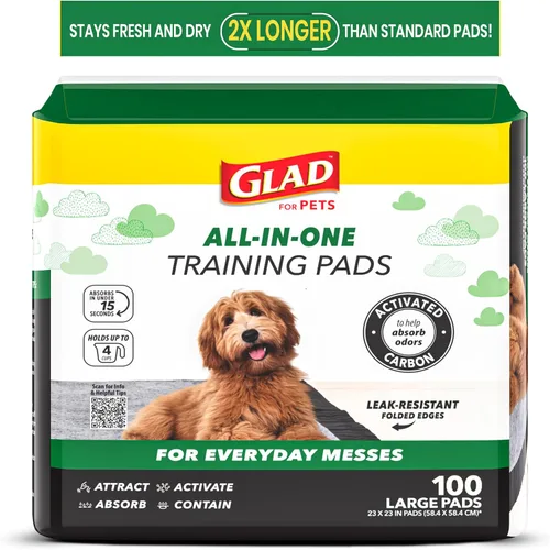 Vista 21 de Glad Almohadillas para cachorros de carbón negro para mascotas, almohadillas desechables súper absorbentes para orina de perro, almohadillas