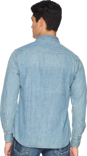 Vista 3 de Billy Reid Camisa de trabajo Denim Brass Snap para hombre