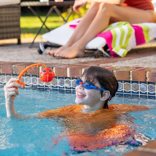 Vista 4 de Wahu Let's Go Fishin' - Juego de 6 juguetes de piscina y baño para niños a partir de 5 años, juego de juguetes de agua de pesca para niños con 1
