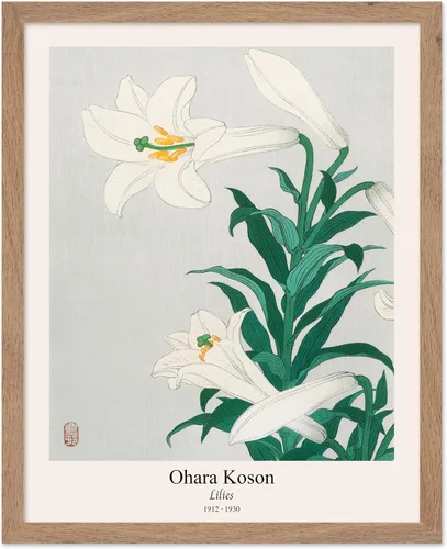 Vista 48 de Poster Master Vintage Ohara Koson Poster - Retro Blooming Lotus Flowers Print - Japanese Art - Flower Illustration - Aesthetic Design - Floral
