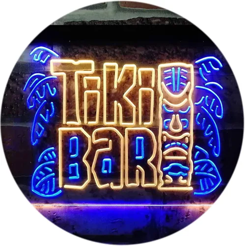 Vista 11 de ADVPRO Tiki Bar Mask Beer Pub Club Wine Dual Color LED Neon Sign Blue & Red 12" x 8.5" st6s32-i3139-br