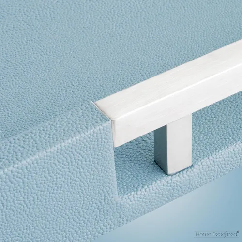 Vista 6 de Home Redefined - Moderna y elegante bandeja rectangular de 17.5 x 12 pulgadas, estilo shagreen, color azul bebé claro, con aspecto de cuero falso