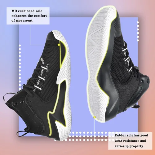 Vista 4 de Zapatos de baloncesto para hombre, transpirables, antideslizantes, para correr