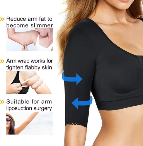 Vista 2 de BRABIC Shaper Tops para mujer, compresión de brazo poscirugía, cierre frontal, brasier moldeador