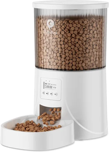 Vista 10 de Alimentador automático PETULTRA para gatos: dispensador de alimentos programable para gatos con tiempo de 4L Easy to Set, Dual Power, Precise