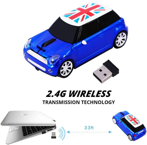 Vista 4 de Jinfili Cool Style Car Ratón inalámbrico ergonómico USB Gaming Ratones para computadora portátil de escritorio PC Notebook