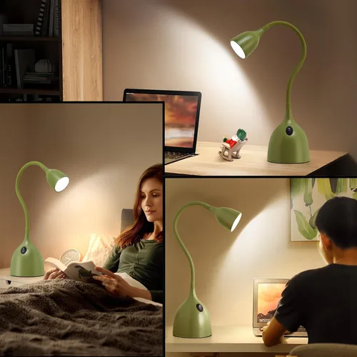 Vista 4 de Lámpara de Escritorio de Cuello de Cisne EJIAXIN 360° Luz de Lectura LED Flexible Lámpara de Escritorio Pequeña para Espacios Pequeños Lámpara