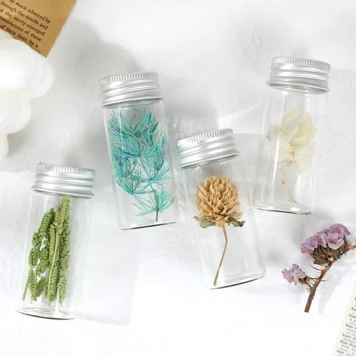 Vista 6 de Magic Season Botellas de vidrio decorativas (12 piezas con tapas de aluminio / 1 onza líquida)